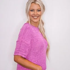 Purple Door Boutique Lovely Spirit Orchid Knit Top