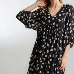 Purple Door Boutique Running Wild Black Animal Print Babydoll Dress Summer SALE