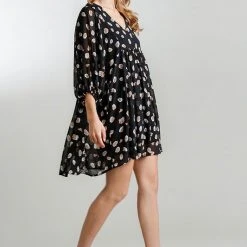 Purple Door Boutique Running Wild Black Animal Print Babydoll Dress Summer SALE