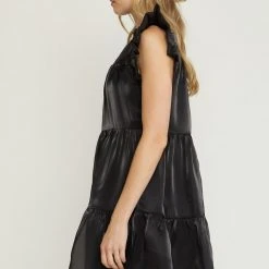 Purple Door Boutique Iridescent Black Tiered Babydoll Dress