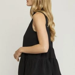 Purple Door Boutique New Arrivals Wishful Delight Black Tiered Top