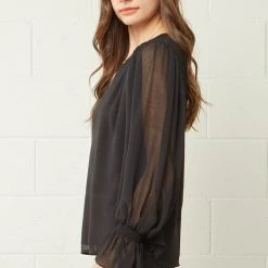 Purple Door Boutique Ladies Night Out Black Blouse