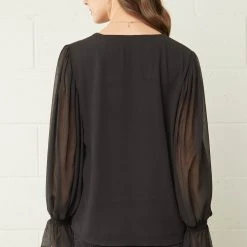Purple Door Boutique Ladies Night Out Black Blouse