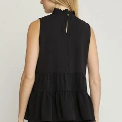 Purple Door Boutique New Arrivals Wishful Delight Black Tiered Top