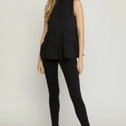 Purple Door Boutique New Arrivals Wishful Delight Black Tiered Top