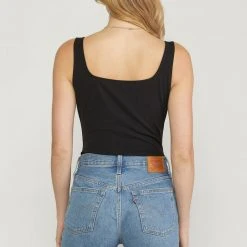 Purple Door Boutique Wishful Heart Black Bodysuit