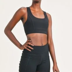 Mono B Athleisure New Arrivals Mono B Black Y-Back Sports Bra