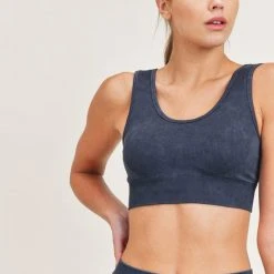 Mono B Athleisure Mono B Meeting Goals Black Sports Bra Ladies'