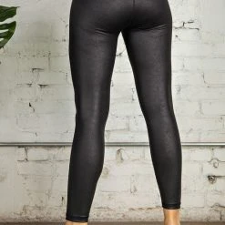 Purple Door Boutique Better Basic Black Chintz Leggings