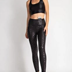 Purple Door Boutique Chintz Leopard Print Black Leggings New Arrivals