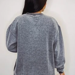 Purple Door Boutique Mono B Fuzzy Charcoal Pullover