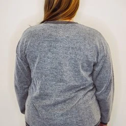 Purple Door Boutique Mono B Fuzzy Charcoal Pullover