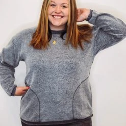 Purple Door Boutique Mono B Fuzzy Charcoal Pullover