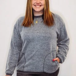 Purple Door Boutique Mono B Fuzzy Charcoal Pullover