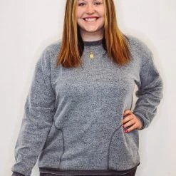 Purple Door Boutique Mono B Fuzzy Charcoal Pullover