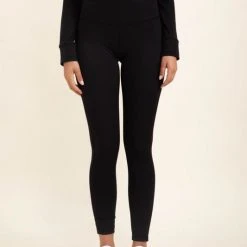 Mono B Athleisure Mono B GREEN Essential Solid Black Leggings