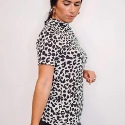 Purple Door Boutique Black Leopard Print Thermal Top $15 & $19 Tops