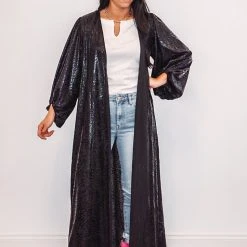 Purple Door Boutique First Love Black Snake Print Duster