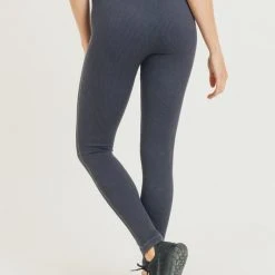 Mono B Athleisure Ladies' Mono B Ribbed Essential Seamless Black Leggings