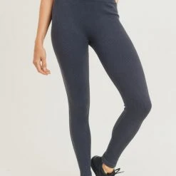 Mono B Athleisure Ladies' Mono B Ribbed Essential Seamless Black Leggings