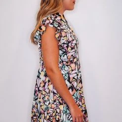 Purple Door Boutique Black Floral Babydoll Dress