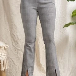 Purple Door Boutique Ladies' Errand Runner Black Plaid Pants