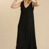 Purple Door Boutique Into The Night Black Frayed Maxi Dress Summer SALE