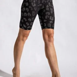 Purple Door Boutique Animal Foil Print Black Biker Shorts Ladies' 8 Purple Door Boutique Animal Foil Print Black Biker Shorts Ladies'