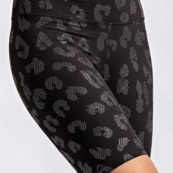 Purple Door Boutique Animal Foil Print Black Biker Shorts Ladies'