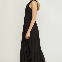 Purple Door Boutique New Arrivals Black One Shoulder Maxi Dress