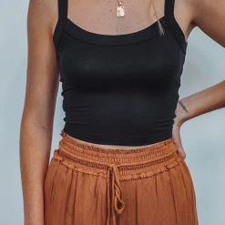 Purple Door Boutique No Regrets Black Crop Tank Top