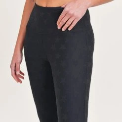 Mono B Athleisure Mono B Black Star Jacquard Leggings New Arrivals