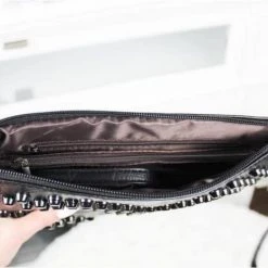 Purple Door Boutique Accessories/Gifts Studded Clutch Crossbody Black