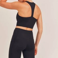 Mono B Athleisure Mono B GREEN Black Racer Cropped Tank