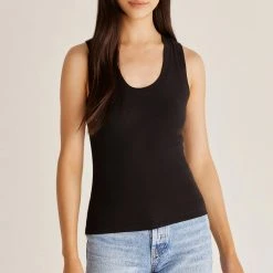 New Arrivals Z Supply Black Sirena Rib Tank Top