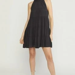 Purple Door Boutique New Arrivals Destiny Awaits Black Tiered Dress