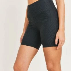 Mono B Athleisure Mono B Zebra Jacquard Biker Shorts Ladies'