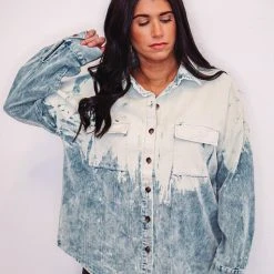 Purple Door Boutique New Arrivals Denim Tie Dye Corduroy Jacket