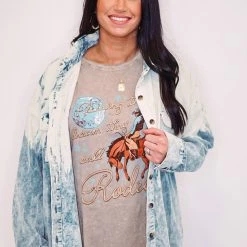 Purple Door Boutique New Arrivals Denim Tie Dye Corduroy Jacket