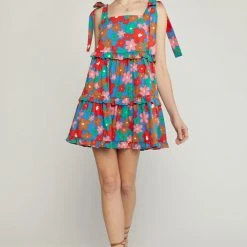 Purple Door Boutique Floral Love Blue Mini Dress New Arrivals