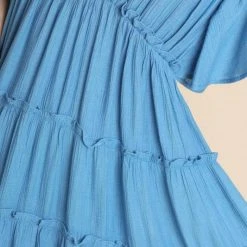 Purple Door Boutique Hopeless Romantic Blue Midi Dress