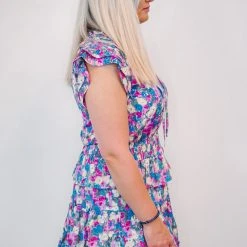 Purple Door Boutique Floral Wonders Smocked Pink Dress