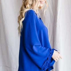 Purple Door Boutique Winter Favorite Royal Blue Top