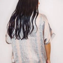 Purple Door Boutique Sweet Cheetah Print Blush Top