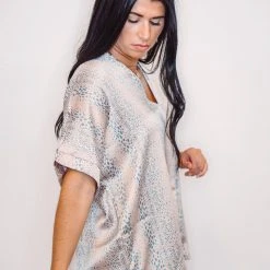 Purple Door Boutique Sweet Cheetah Print Blush Top