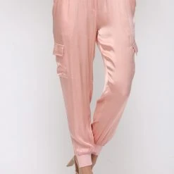 Purple Door Boutique Summer SALE Sweet Moments Blush Satin Joggers