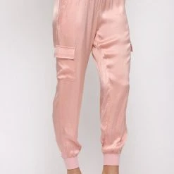 Purple Door Boutique Summer SALE Sweet Moments Blush Satin Joggers