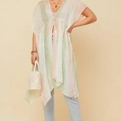 Purple Door Boutique New Arrivals Blush Ombre Embossed Chiffon Kimono