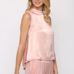 Purple Door Boutique Summer SALE Sweet Moments Blush Satin Top