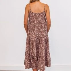Purple Door Boutique Summer SALE Boho Life Mauve Floral Tiered Midi Dress